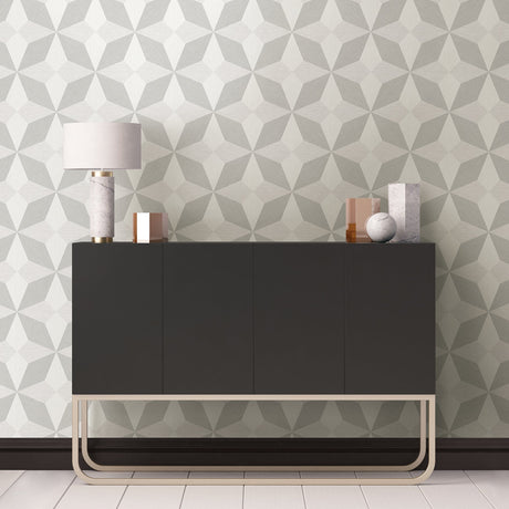 A-Street Prints 2908-25301 Valiant Off-White Faux Grasscloth Geometric Wallpaper