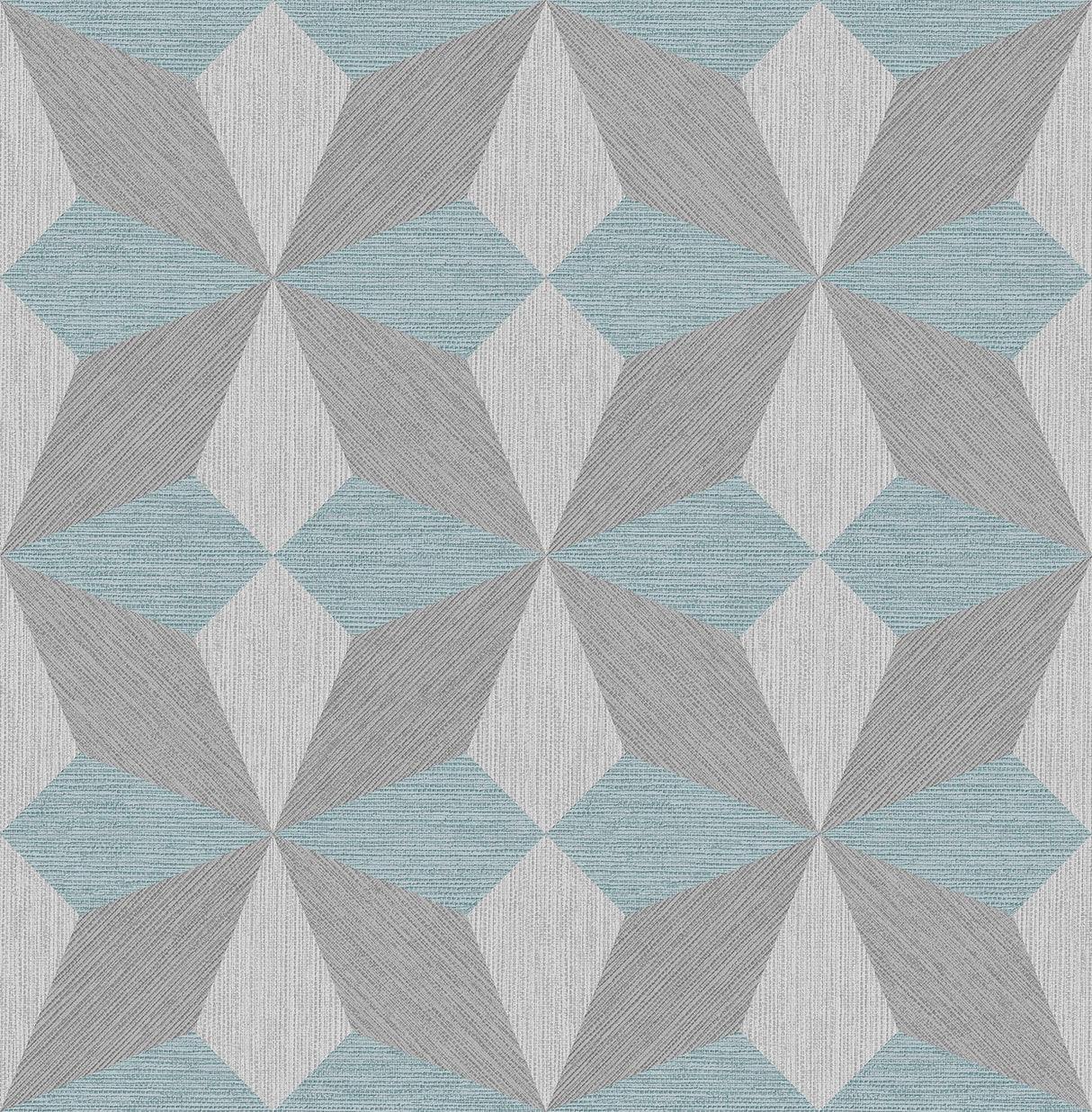 A-Street Prints 2908-25304 Valiant Aqua Faux Grasscloth Geometric Wallpaper