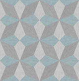 A-Street Prints 2908-25304 Valiant Aqua Faux Grasscloth Geometric Wallpaper