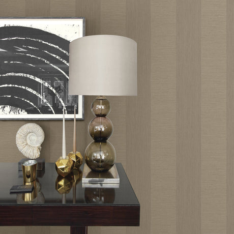 A-Street Prints 2908-25308 Intrepid Beige Faux Grasscloth Stripe Wallpaper