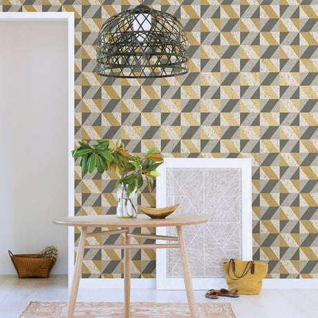 A-Street Prints 2908-25311 Cerium Metallic Concrete Geometric Wallpaper