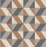 A-Street Prints 2908-25312 Cerium Copper Concrete Geometric Wallpaper