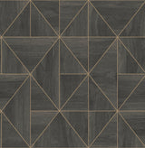 A-Street Prints 2908-25321 Cheverny Dark Brown Geometric Wood Wallpaper
