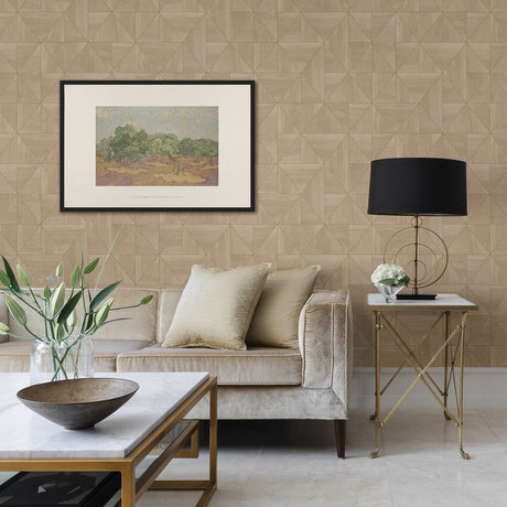 A-Street Prints 2908-25323 Cheverny Beige Geometric Wood Wallpaper