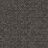 A-Street Prints 2908-25326 Gallerie Dark Brown Geometric Wood Wallpaper
