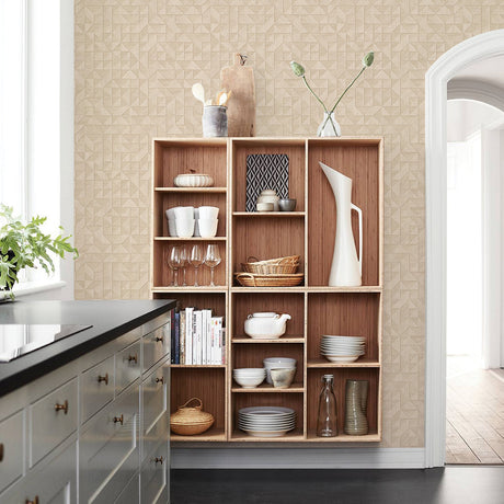 A-Street Prints 2908-25329 Gallerie Cream Geometric Wood Wallpaper