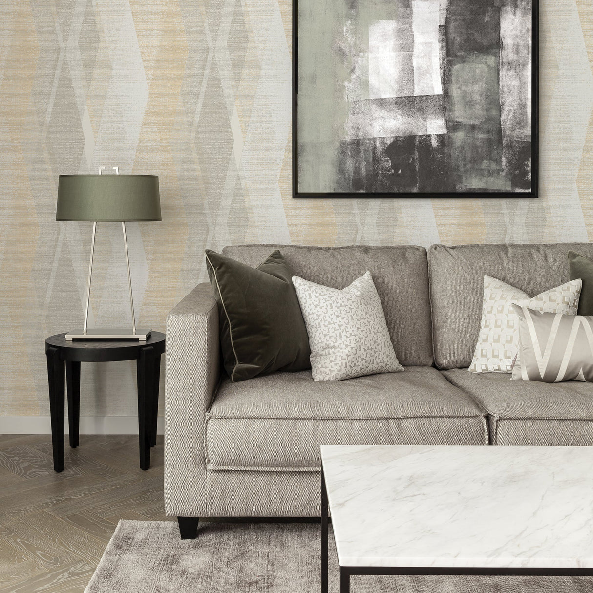 Brewster 2909-IH-23501 Torrance Neutral Distressed Geometric Wallpaper