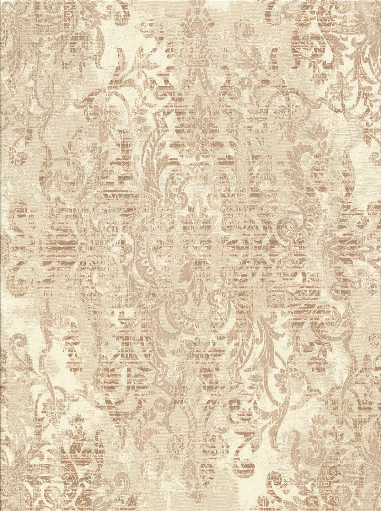 Brewster 2909-SH-13002 Shirley Cream Distressed Damask Wallpaper