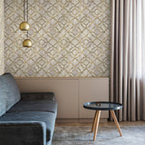 Brewster 2909-SH-13028 Dashwood Taupe Distressed Trellis Wallpaper