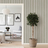 Brewster 2909-SH-13053 Zazie Neutral Stripe Texture Wallpaper