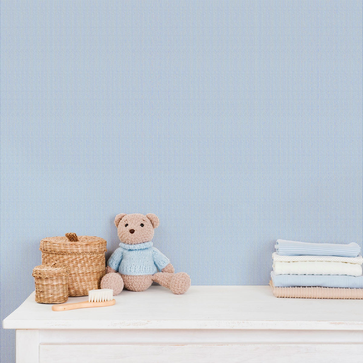 Galerie Bambino Tiny Stripes Blue Sidewall 292-2