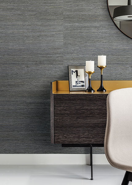 Eade’s Shandong Slate Grasscloth Wallpaper Slate