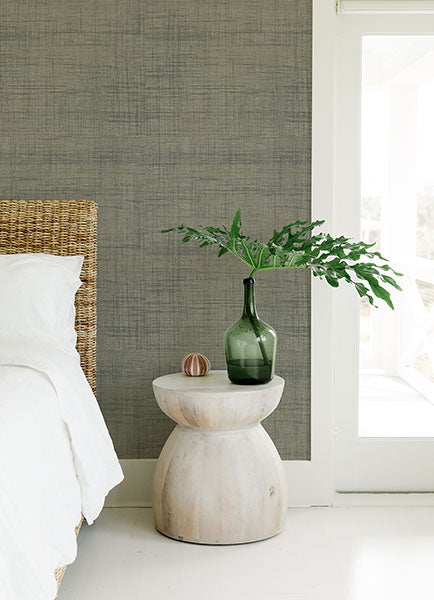 Eade’s Cheng Light Grey Woven Grasscloth Wallpaper Light Gre