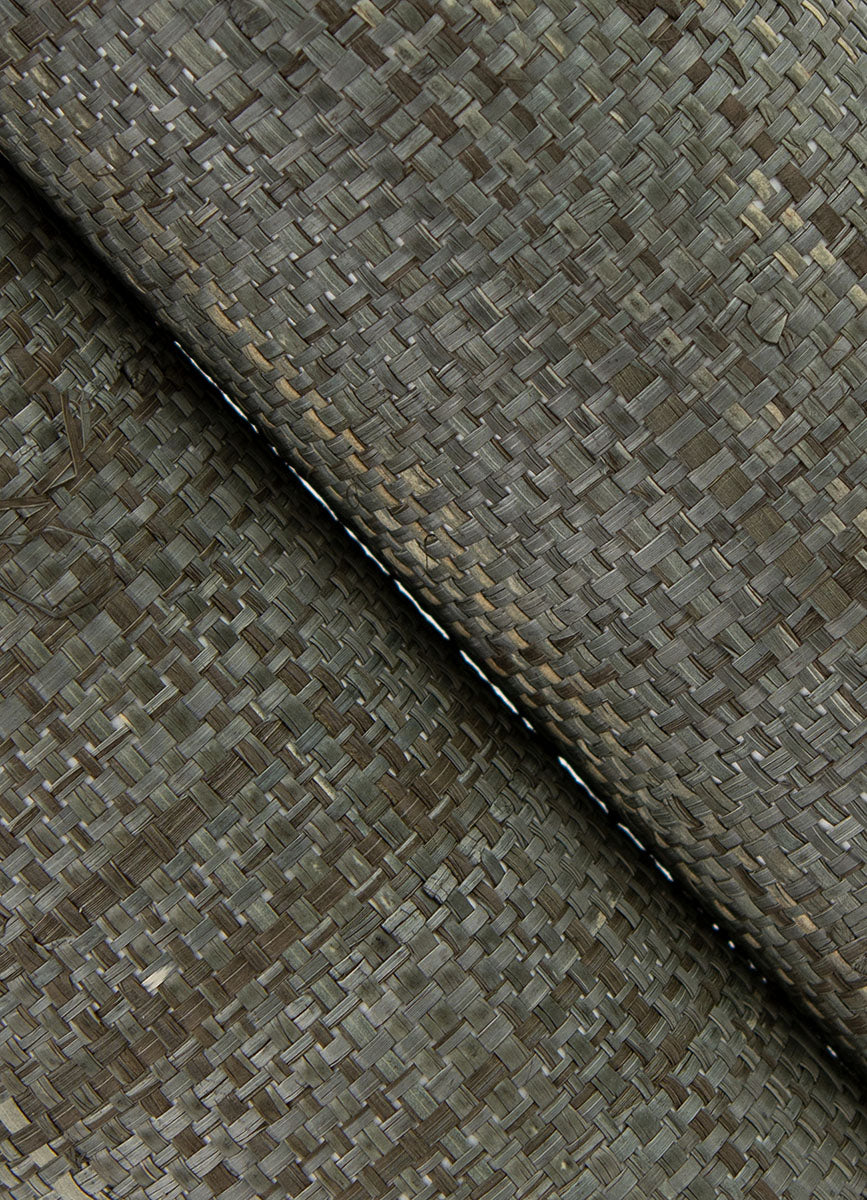 Eade’s Cheng Grey Woven Grasscloth Wallpaper Grey