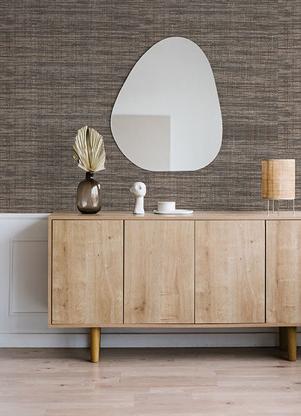 Eade’s Cheng Grey Woven Grasscloth Wallpaper Grey