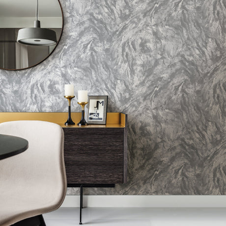 Brewster 2927-00107 Titania Pewter Marble Texture Wallpaper