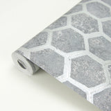 Brewster 2927-00404 Starling Pewter Honeycomb Wallpaper