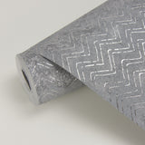 Brewster 2927-00602 Luna Pewter Distressed Chevron Wallpaper