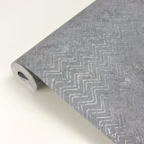 Brewster 2927-00602 Luna Pewter Distressed Chevron Wallpaper