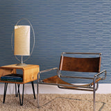 Brewster 2927-10604 Luminescence Blue Abstract Stripe Wallpaper