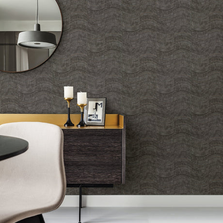 Brewster 2927-10803 Hydra Dark Grey Geometric Wallpaper