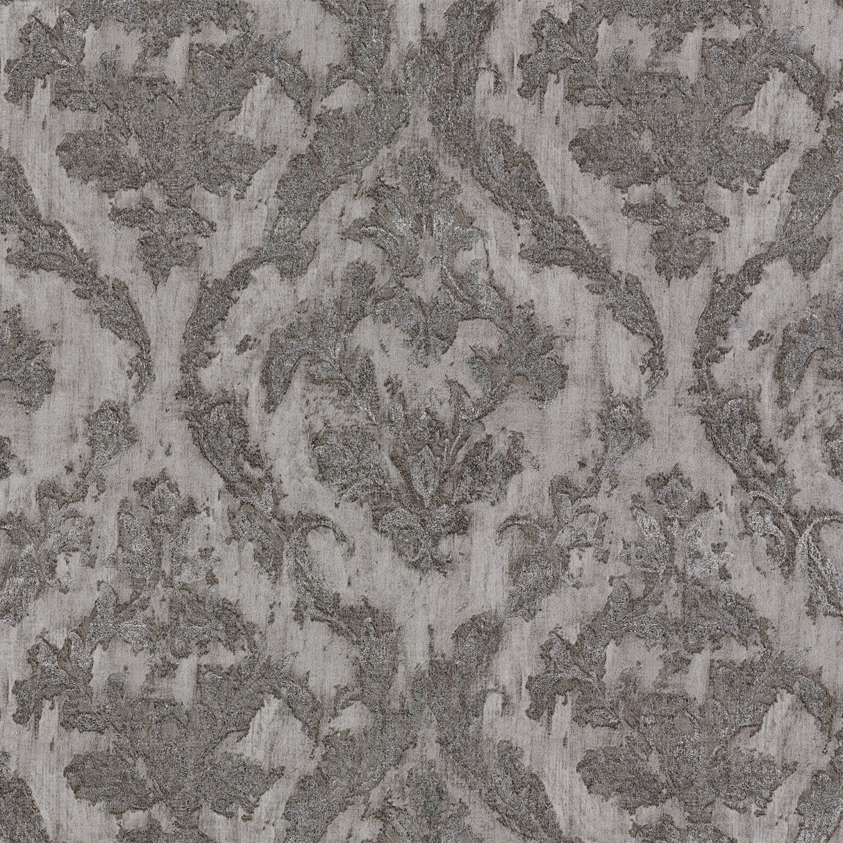 Brewster 2927-20108 Lyra Pewter Damask Wallpaper