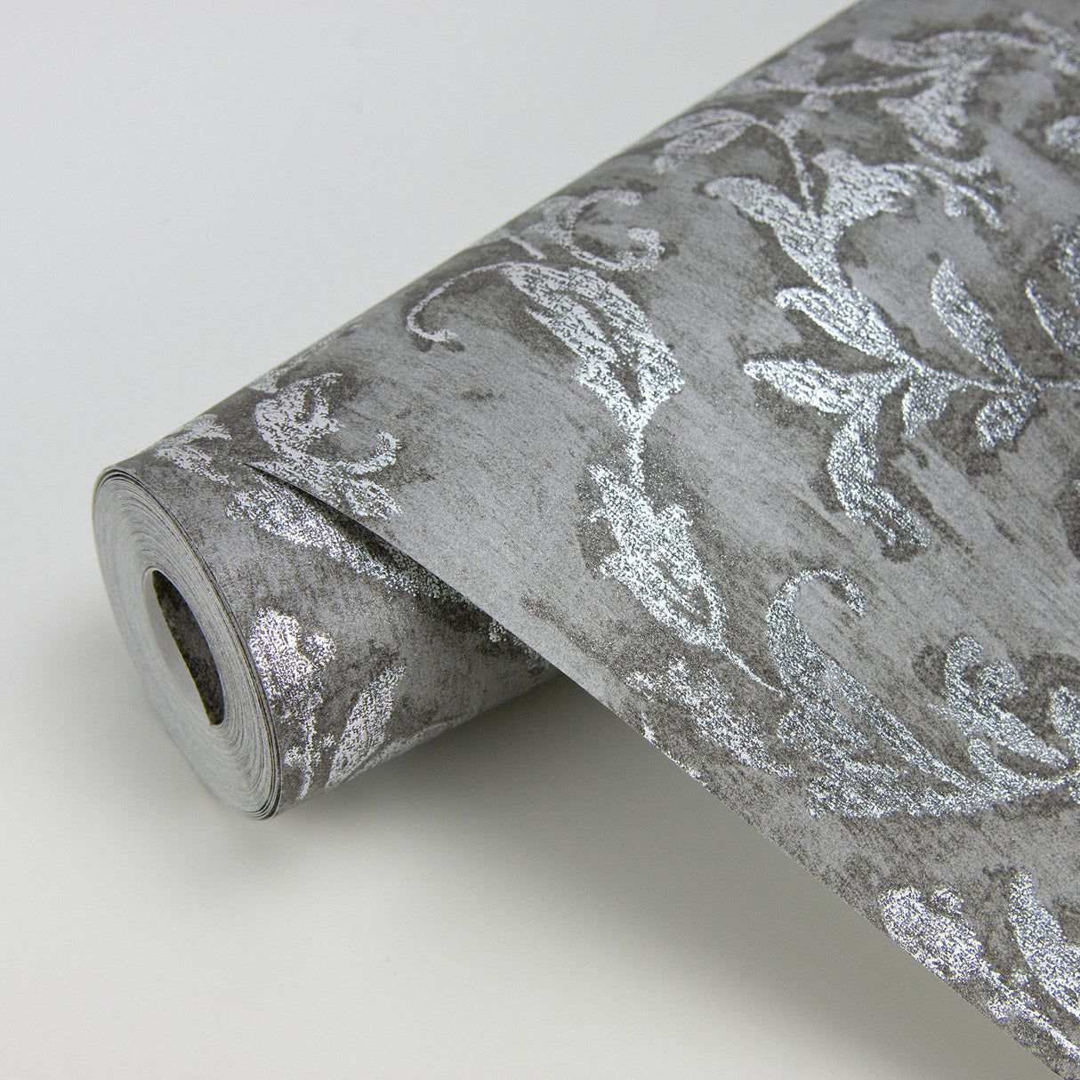 Brewster 2927-20108 Lyra Pewter Damask Wallpaper