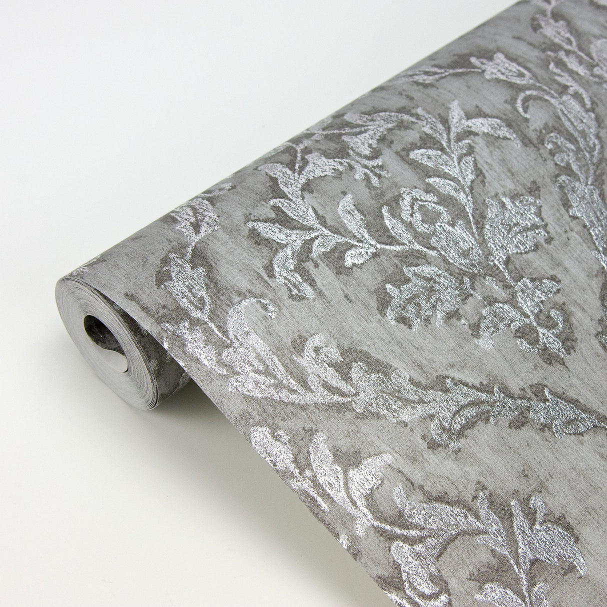 Brewster 2927-20108 Lyra Pewter Damask Wallpaper