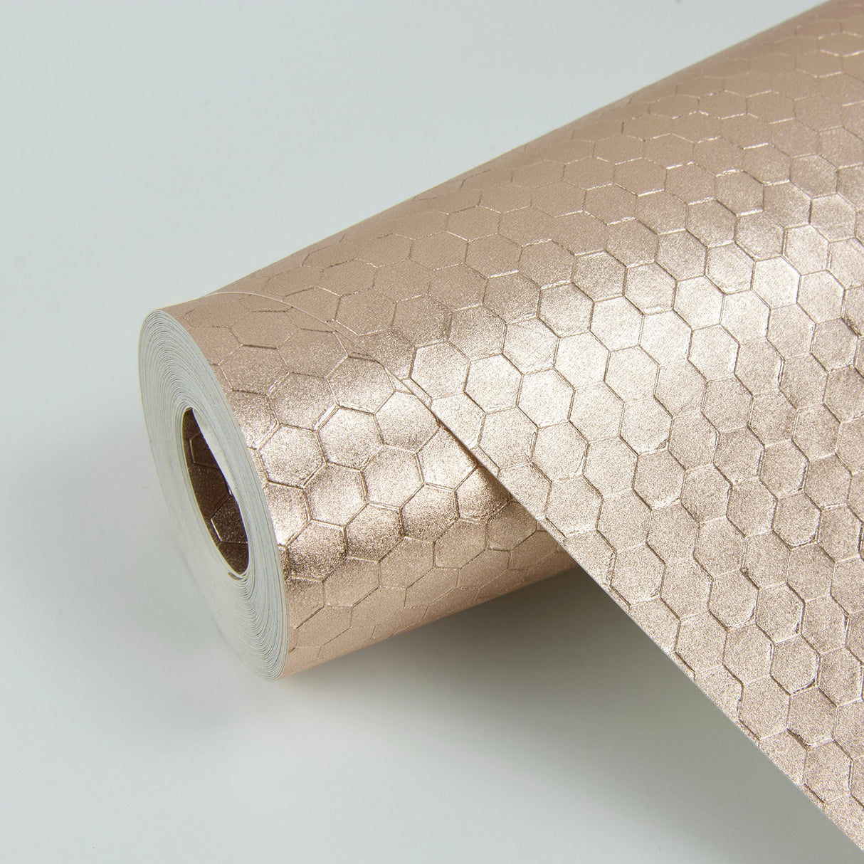 Brewster 2927-42487 Carbon Rose Gold Honeycomb Geometric Wallpaper