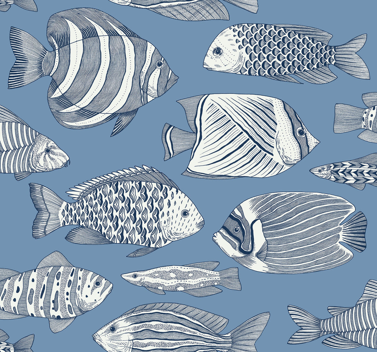 A-Street Prints 2927-80212 Wailea Sky Blue Tropical School Wallpaper