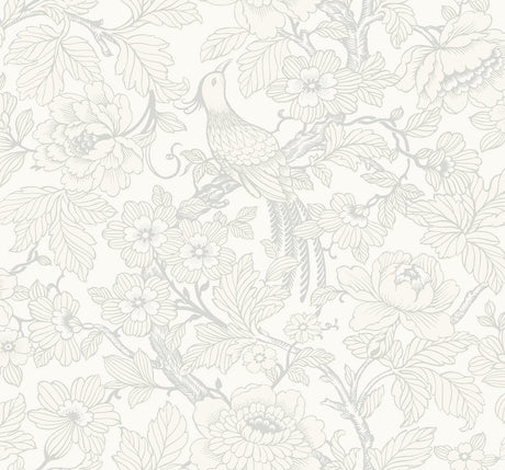 A-Street Prints 2927-80400 Beaufort Dove Peony Chinoiserie Wallpaper - Eade's Wallpaper