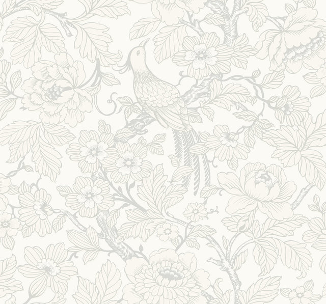 A-Street Prints 2927-80400 Beaufort Dove Peony Chinoiserie Wallpaper - Eade's Wallpaper