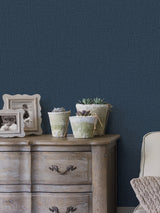A-Street Prints 2927-81012 Marblehead Cobalt Crosshatched Grasscloth Wallpaper