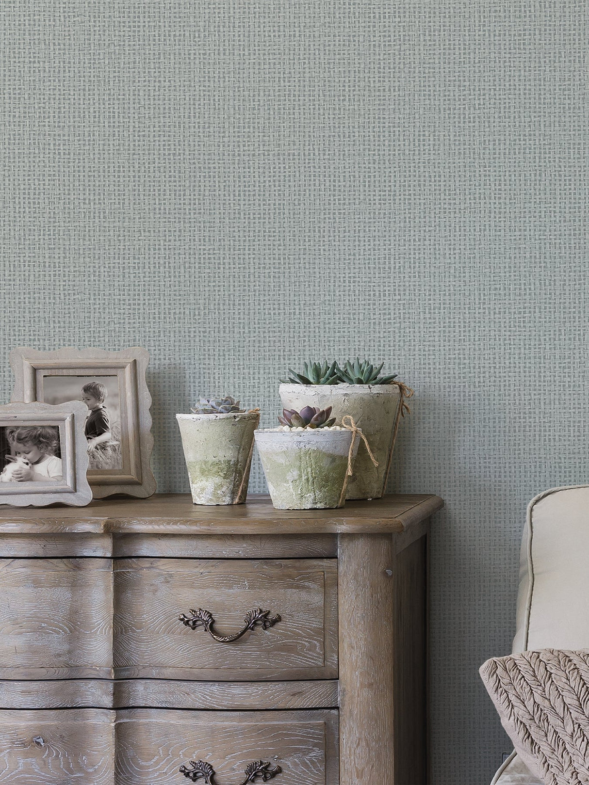 A-Street Prints 2927-81018 Marblehead Grey Crosshatched Grasscloth Wallpaper