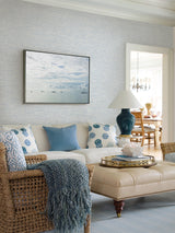 A-Street Prints 2927-81702 Tiverton Sky Blue Faux Grasscloth Wallpaper
