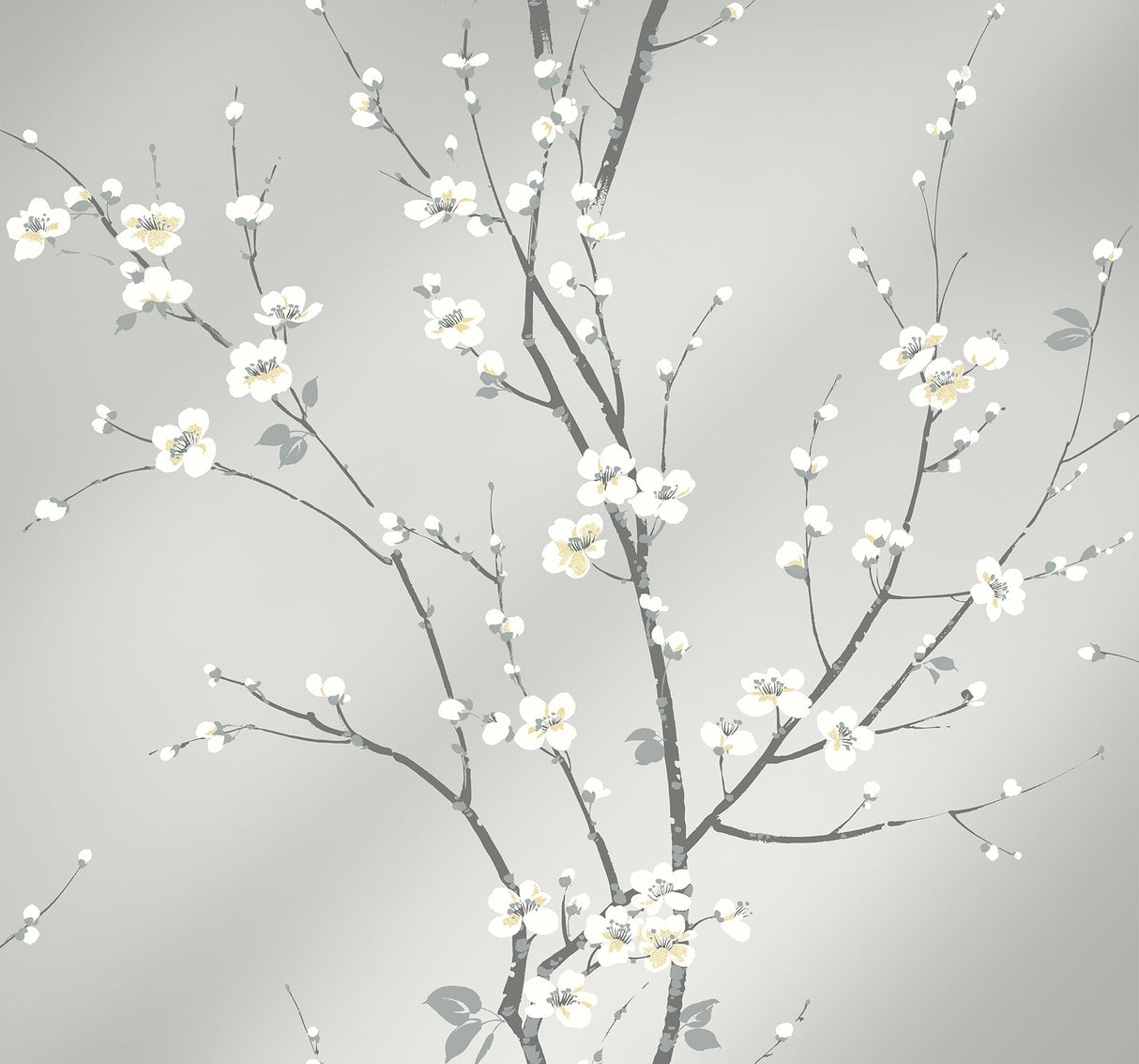 A-Street Prints 2927-81808 Monterey Silver Mist Floral Branch Wallpaper