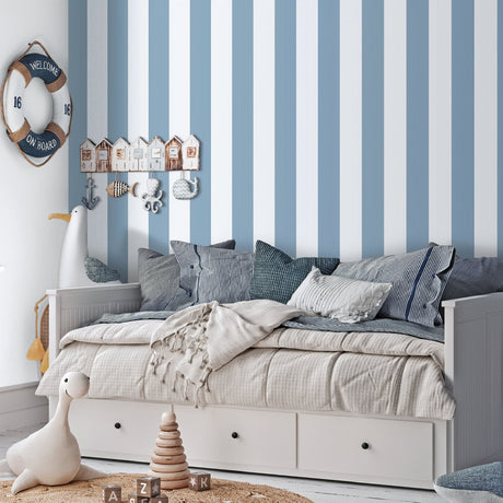 Galerie Bambino Bambino Stripes Blue Sidewall 293-2