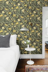 A-Street Prints 2932-65113 Bodri Green Tulip Garden Wallpaper