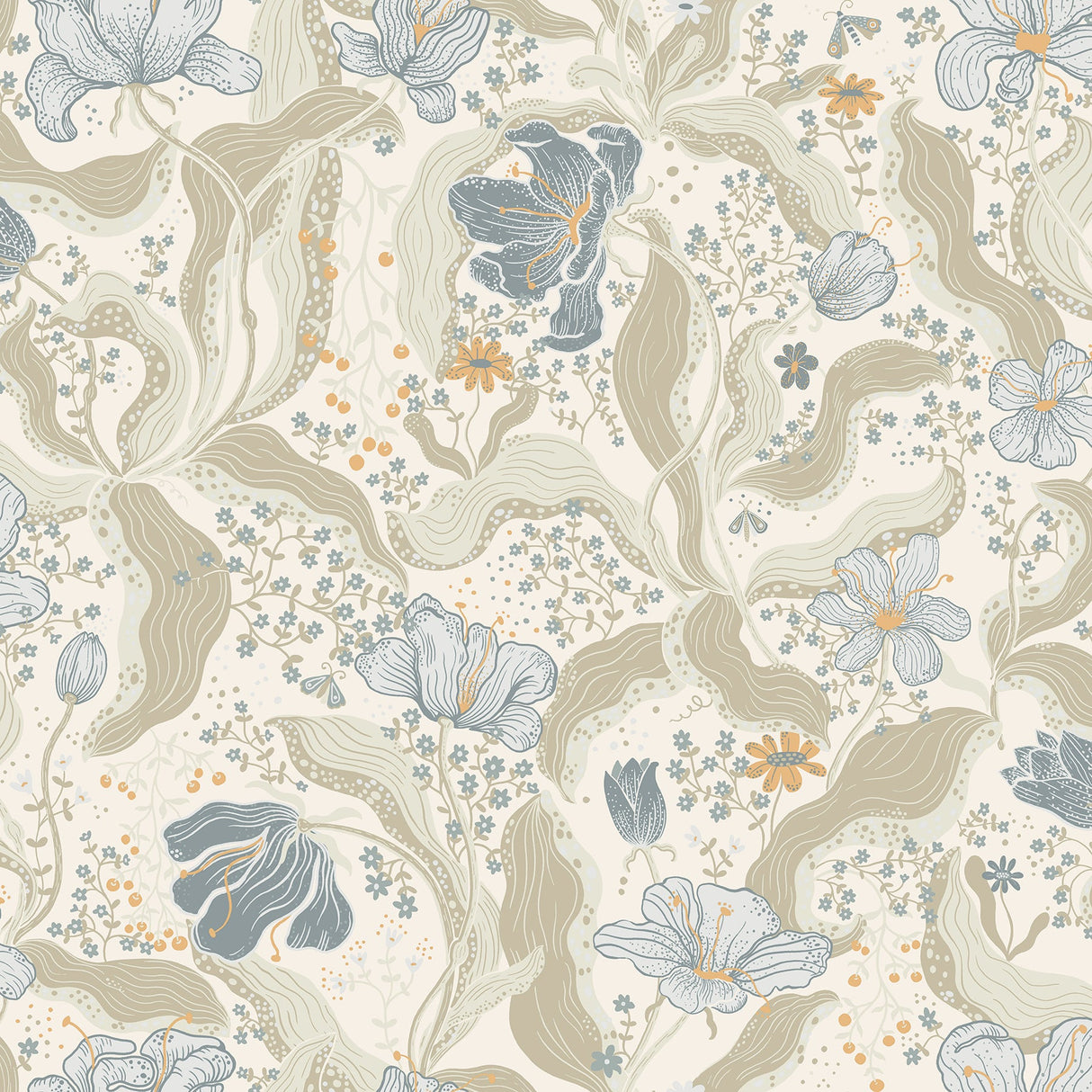 A-Street Prints 2932-65115 Bodri Light Blue Tulip Garden Wallpaper