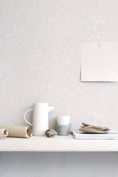 A-Street Prints 2932-65132 Siv Light Grey Botanical Wallpaper