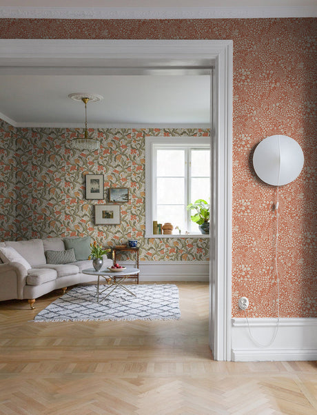 A-Street Prints 2932-65133 Siv Red Botanical Wallpaper