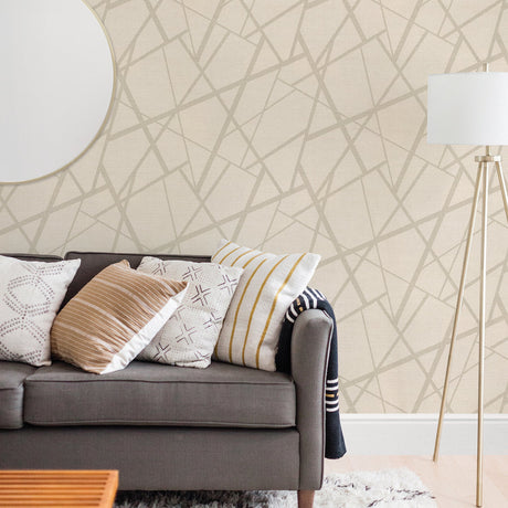 Warner 2945-1100 Avatar White Abstract Geometric Wallpaper