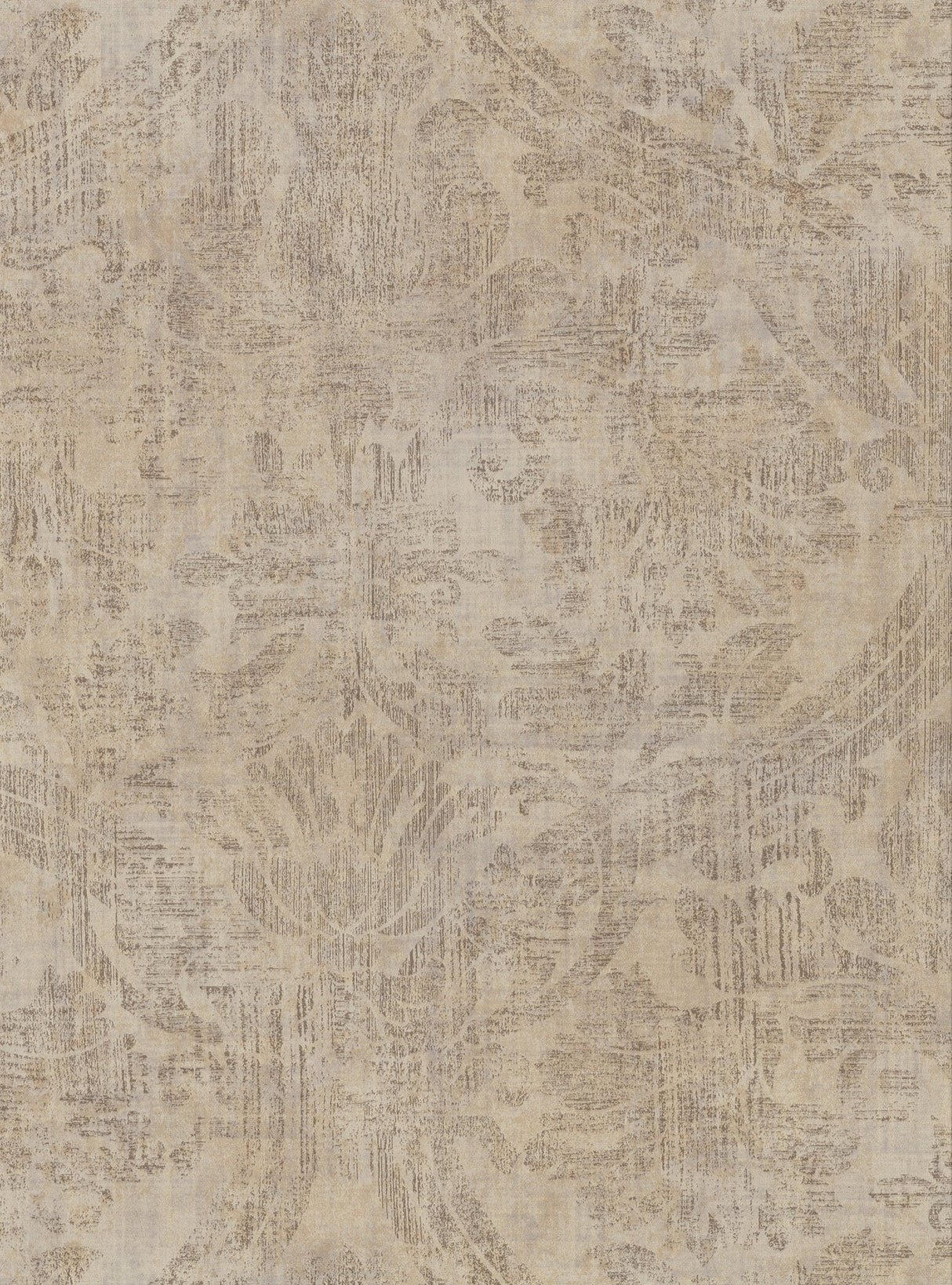 Warner 2945-2759 Abigail Khaki Damask Wallpaper