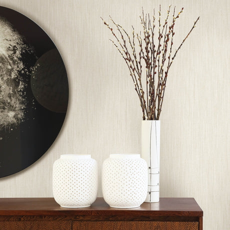 A-Street Prints 2948-25281 Chiniile Off-White Linen Texture Wallpaper