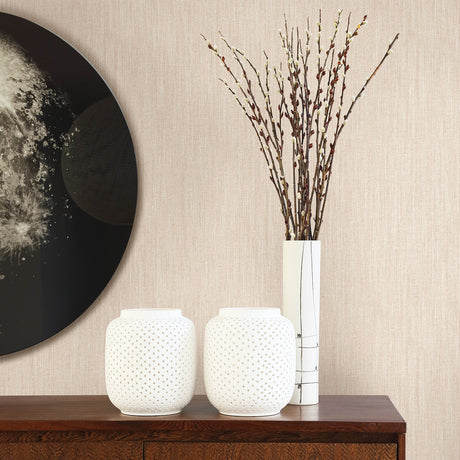 A-Street Prints 2948-25285 Chiniile Blush Linen Texture Wallpaper