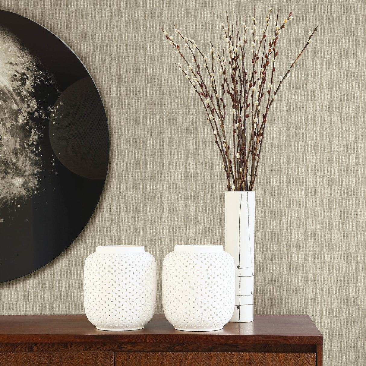 A-Street Prints 2948-25286 Chiniile Light Brown Linen Texture Wallpaper