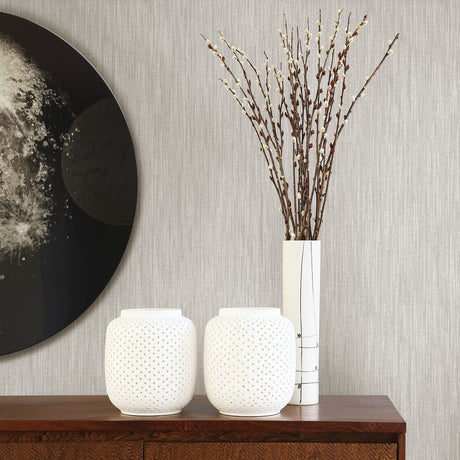 A-Street Prints 2948-25288 Chiniile Grey Linen Texture Wallpaper