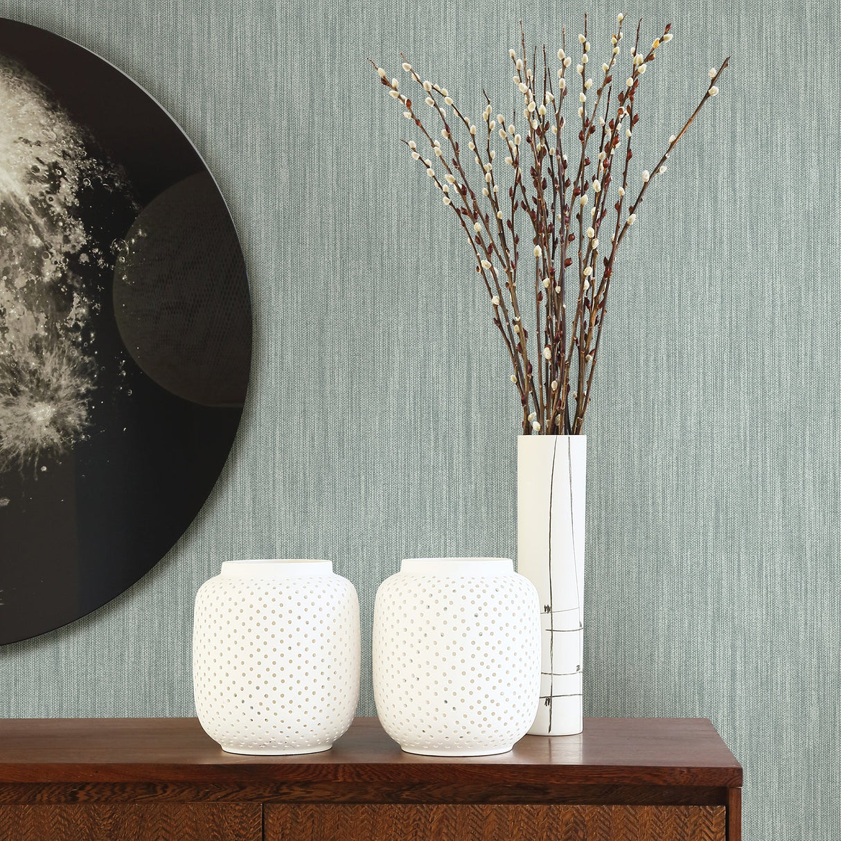 A-Street Prints 2948-25289 Chiniile Slate Linen Texture Wallpaper