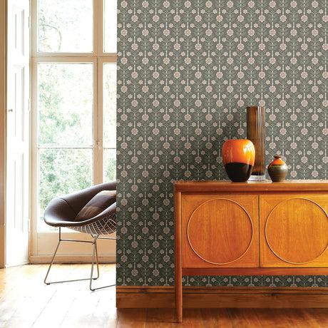 A-Street Prints 2948-28008 Aya Grey Floral Wallpaper