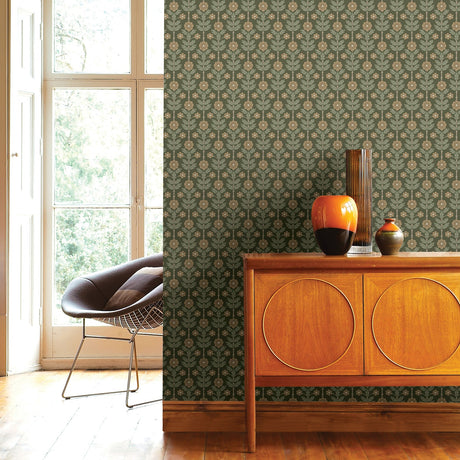 A-Street Prints 2948-28009 Aya Green Floral Wallpaper